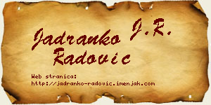 Jadranko Radović vizit kartica